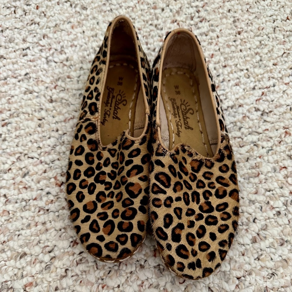 SABAH Loose Leopard Flats Slip On Loafers size 38